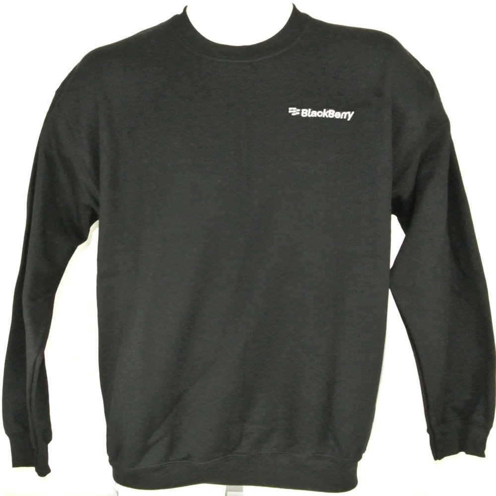 BLACKBERRY VIntage Tech Black Sweatshirt Employee Uniform Shirt Size XL NWT